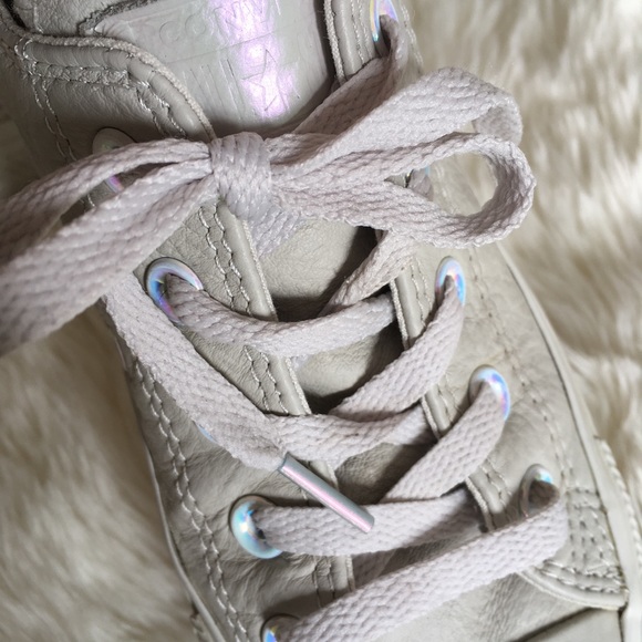Converse Ivory Leather Holographic Sneakers - Picture 5 of 8